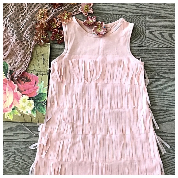 Girls/ kids pink fringe dress NWT Blu brand - Picture 1 of 2